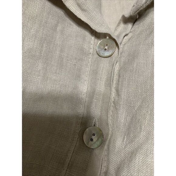 campo de fiori womens solid beige 100% linen tank midi dress medium large Italy - Picture 4 of 6